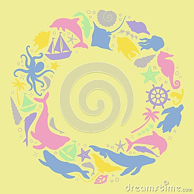 Abstract illustration of summer time concept. Flat vector illustration Vector Illustration