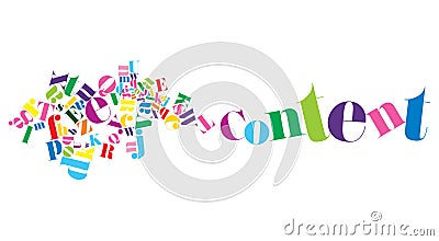 An abstract illustration on the text Content Cartoon Illustration