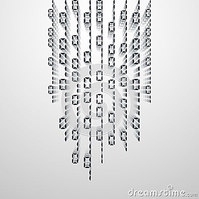 Abstract illustration. Vector streaming binary code background. Cartoon Illustration