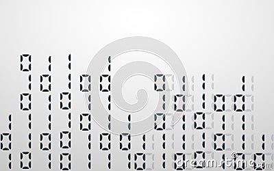 Abstract illustration. Vector streaming binary code background. Cartoon Illustration