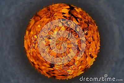 Abstract image, autumn planet on grey background Stock Photo