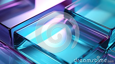 Abstract image of blue-violet glass surfaces Stock Photo