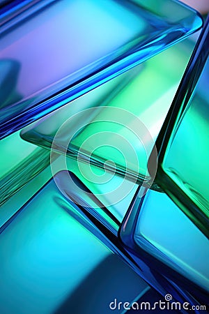 Abstract image of blue-violet glass surfaces Stock Photo