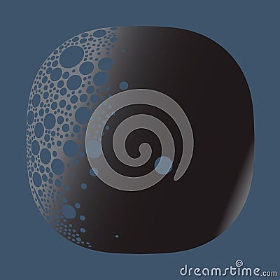 Abstract image of a bulk porous cosmic particle. Vector graphics Vector Illustration