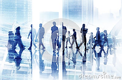 Abstract Image of Business People's Busy Life Stock Photo