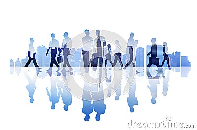 Abstract Image of Business People's Busy Life Stock Photo