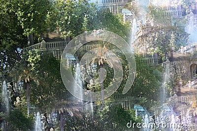 Abstract image of the Ciutadella Park Stock Photo