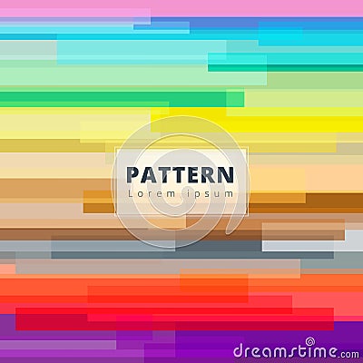 Abstract image, colorful horizontal rectangle overlap, pattern g Vector Illustration