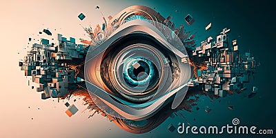 Abstract image that demonstrates the potential of machine learning intelligence and its role in today's world. Generative AI Stock Photo