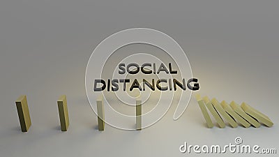 Abstract image of dominos keep space distance from crowd Stock Photo