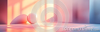 Simplicity in Minimalism: Abstract Image with Soft Colors, Geometric Shapes, and Negative Space for Editorial and Commer Stock Photo
