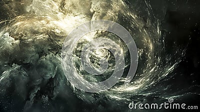 Abstract image evoking a dynamic cosmic scene with swirling patterns Stock Photo