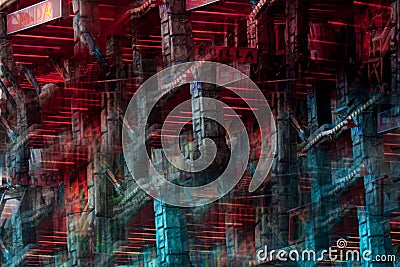 Abstract image of a fairground attraction Stock Photo