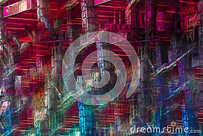 Abstract image of a fairground attraction Stock Photo