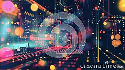 Abstract image fancy color mixed in technology form create surreal scene. AIG53. Stock Photo