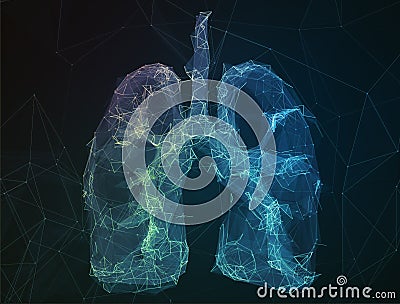 The abstract image human lungs in form of lines Stock Photo