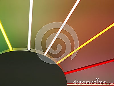 Abstract image of colourful light bulbs Stock Photo