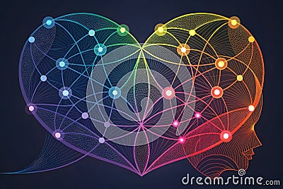 An abstract image of interconnected lines and shapes, representing the complex and ever-evolving nature of human relationships Stock Photo