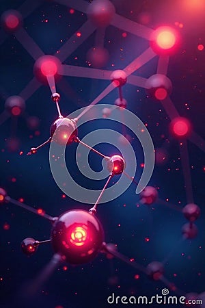 Abstract image of interconnected nodes or shapes , machine learning, knowledge, technology Stock Photo