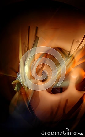 The abstract image painted by moving light and moving objects. Stock Photo