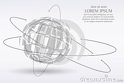 Abstract image of a planet Earth in the form of a starry sky or space, consisting of points, lines, and shapes in the Stock Photo