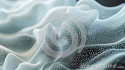 Conceptual Visualization of Data Flow in Abstract Fluid Waves Stock Photo