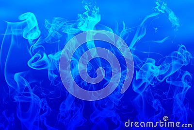 Abstract Smoke in Blue Gradient Background Stock Photo