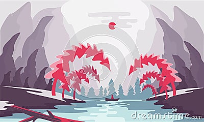 Abstract image of a sunset or mountains Vector Illustration