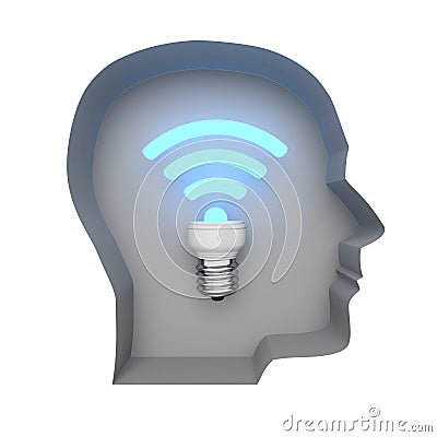 Abstract image symbol wi-fi in the human mind Stock Photo