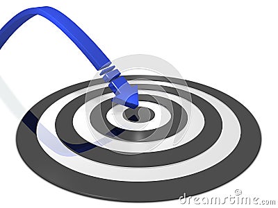 Abstract image to show accuracy of hitting center of target. Cartoon Illustration