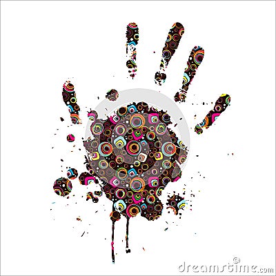 Abstract imprint of the hand Vector Illustration