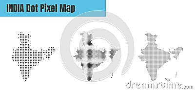 Abstract India Map with Dot Pixels Spot Modern Concept Design Isolated on White Background Vector illustration Vector Illustration