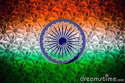 Abstract Indian Flag Floral Background Stock Photo