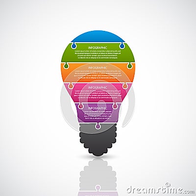 Abstract infographic light bulb banner. Vector Illustration