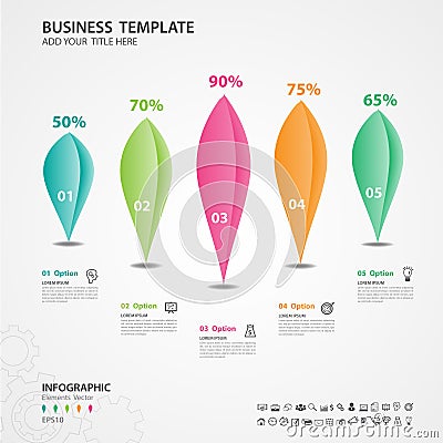 Abstract infographics number options template, chart, graph, diagram, timeline vector Vector Illustration