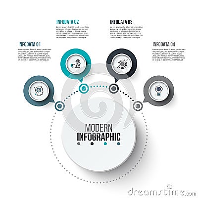 Abstract infographics number options template. Vector Illustration