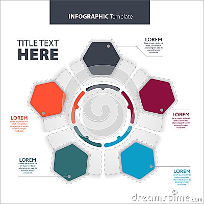 Abstract infographics number options template. Vector illustration. Can be used for workflow layout, diagram, business step option Cartoon Illustration