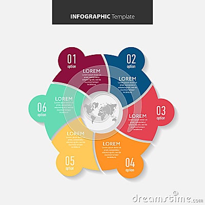 Abstract infographics number options template. Vector illustration. Can be used for workflow layout, diagram, business step option Cartoon Illustration