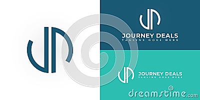 Abstract initial letter JD or DJ in soft blue color presented with multiple white and blue background colors Vector Illustration
