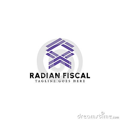 Abstract initial letter RF or FR logo in violet color isolated in white background Vector Illustration