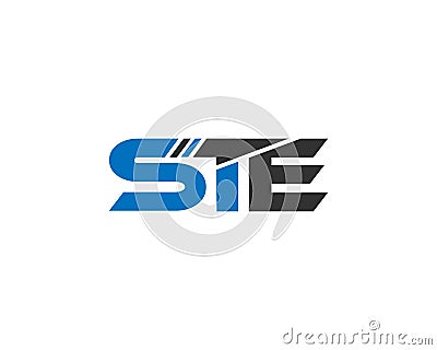 Abstract Initial STE Letter Logo Vector Illustration