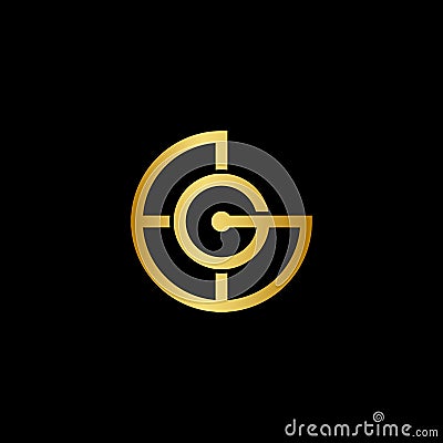 abstract initials GG typography monogram Vector Illustration