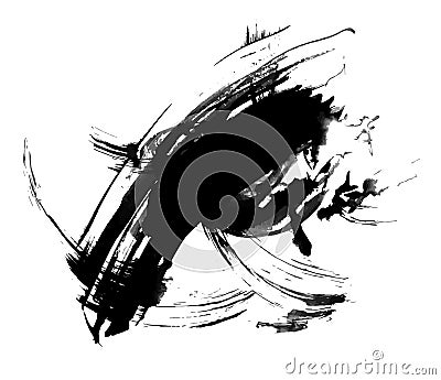 Abstract ink painting, artistic black vetor pattern Vector Illustration