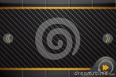 Abstract interface for media player or game, carbon background Vector Illustration