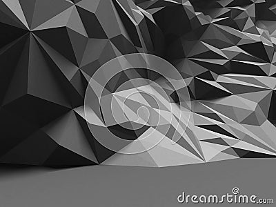 Abstract interior with polygonal chaotic wall pattern Cartoon Illustration