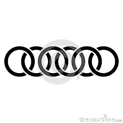 Abstract interlace, interweave geometric circle element. Intersecting, overlapping rings. Symbol for connection, link, joint Vector Illustration