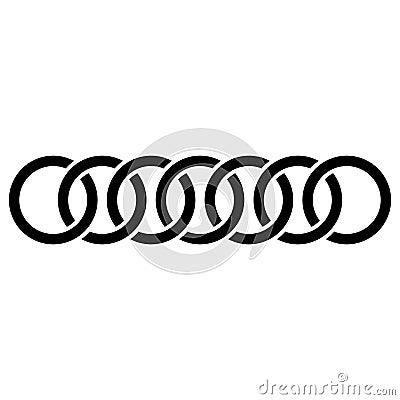 Abstract interlace, interweave geometric circle element. Intersecting, overlapping rings. Symbol for connection, link, joint Vector Illustration
