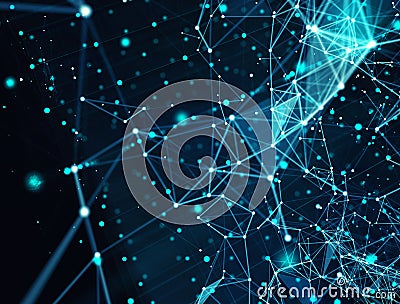 Abstract internet connection network background with motion effects Stock Photo