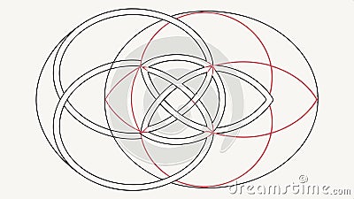 Abstract intertwined circles, geometric and modern design vector design Generative AI Vector Illustration
