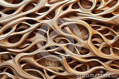 Abstract intricate intertwined wood branches Stock Photo